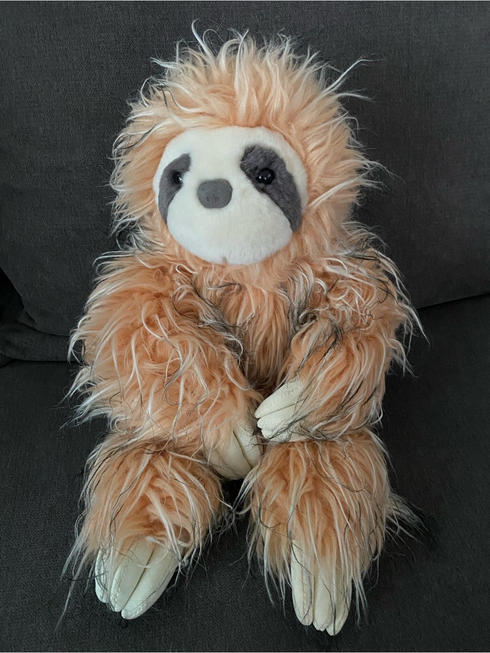 Plush Sloth Stuffed Animal – Soft Peach and Cream Furry Toy-